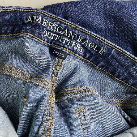 American Eagle Stretch Vintage Hi-Rise Jeans Size 00 Button Fly Boho Hippie - Picture 5 of 6